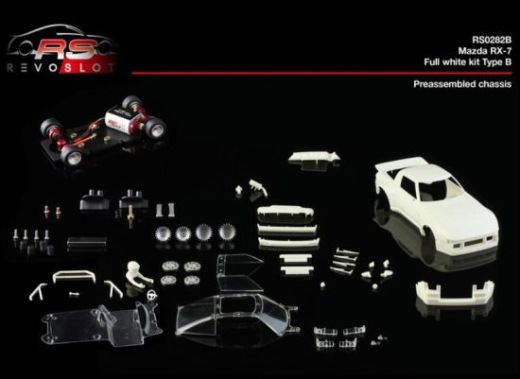 RevoSlot 1/32, Mazda RX-7, Bausatz White Kit, Typ B, RS0282B RevoSlot 1/32, Mazda RX-7, Bausatz White Kit, Typ B, RS0282B